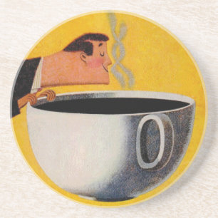 Dessous De Verre En Grès Publicité vintage sur le café