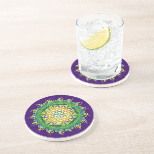 Dessous De Verre En Grès Puissance de la vie des fleurs / Blume des Lebens
