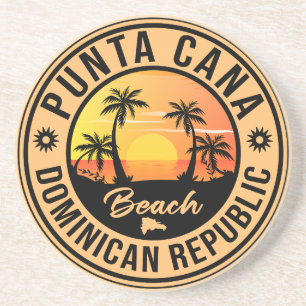 Dessous De Verre En Grès Punta Cana Dominicaine - Souvenir Vintage 80s