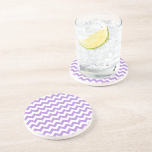 Dessous De Verre En Grès Purple Zigzag, Purple Chevron, Motif géométrique