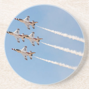 Dessous De Verre En Grès Quatre Thunderbirds F-16 volent dans la formation