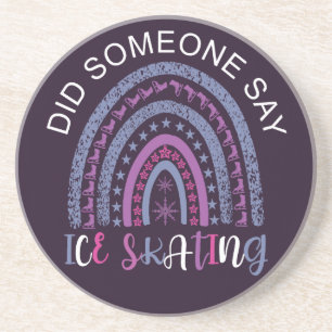Dessous De Verre En Grès Quelqu'Un A Dit Patinage Sur Glace