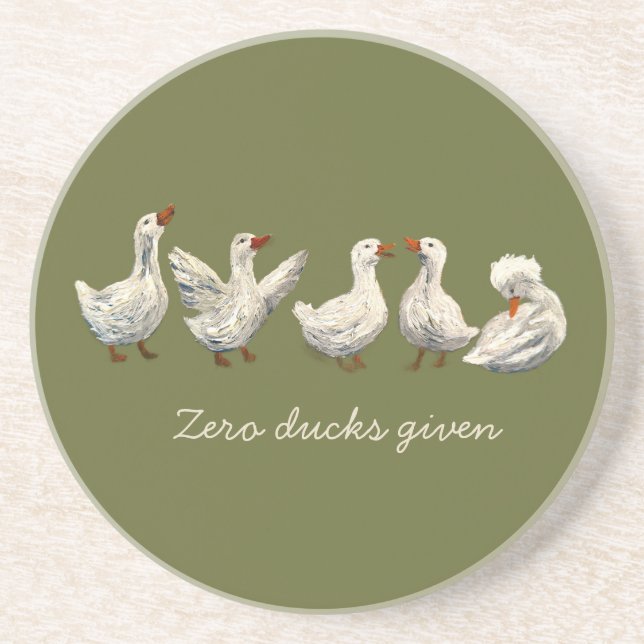 Dessous De Verre En Grès Quiet Quack: White Duck Starry Night Goose (Devant)