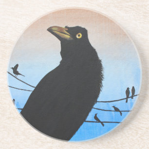Dessous De Verre En Grès Quiscale Austin Texas Oiseau Aviaire Peinture de f