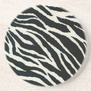 Dessous De Verre En Grès RAB Rockabilly Zebra Imprimer noir et blanc