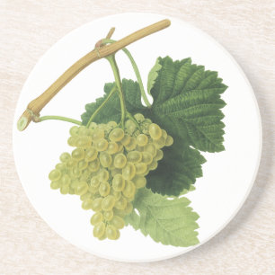 Dessous De Verre En Grès Raisins de vin blanc sur la vigne, fruits alimenta