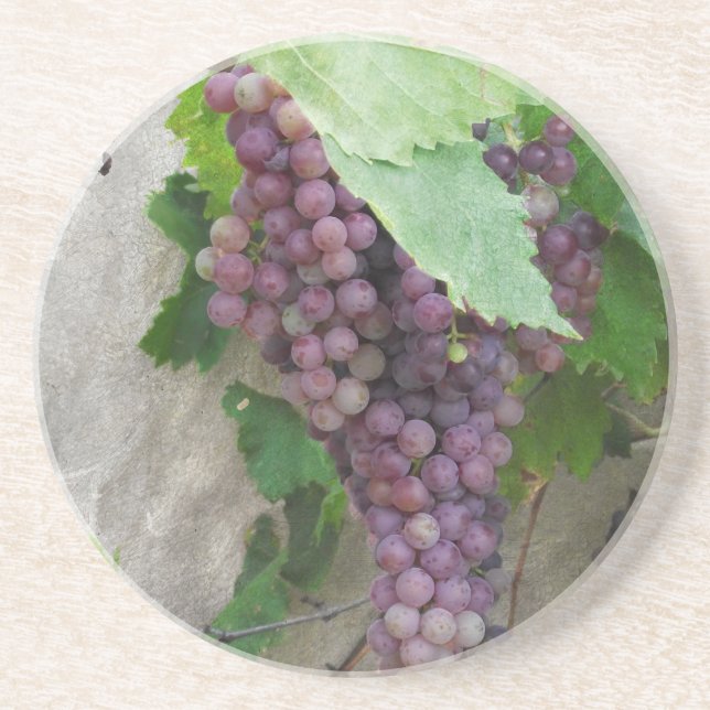 Dessous De Verre En Grès Raisins pourpres sur la vigne (Devant)