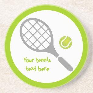 Dessous De Verre En Grès Raquette de tennis et coutume de balle
