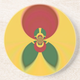 Dessous De Verre En Grès Rasta Colours Art Abstrait Imprimer