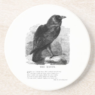 Dessous De Verre En Grès Raven par Edgar Allen Poe