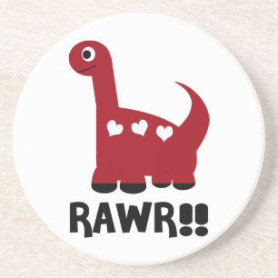 Dessous De Verre En Grès Rawr Dino Rouge
