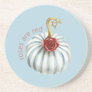 Dessous De Verre En Grès Rayures Blanches Bleu Or Rose Rouge Citrouille