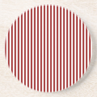 Dessous De Verre En Grès Rayures - blanches et rouge foncé