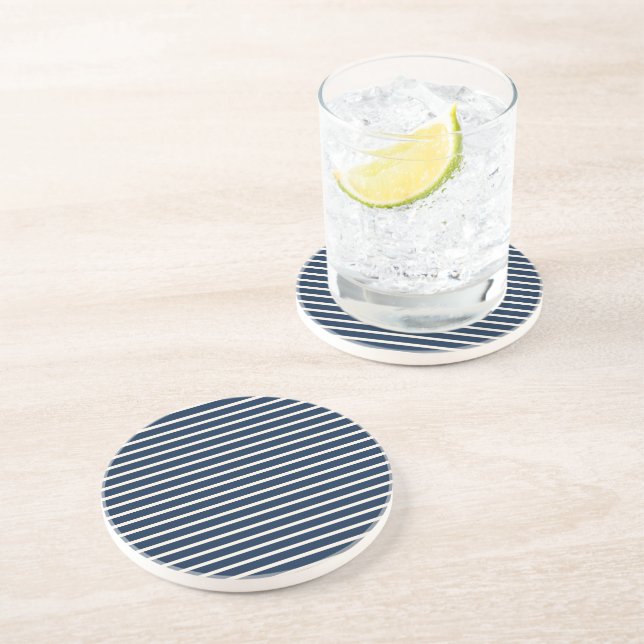 Dessous De Verre En Grès Rayures de marine (Côté)