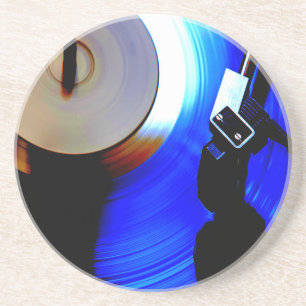 Dessous De Verre En Grès Record Playing Music Lover