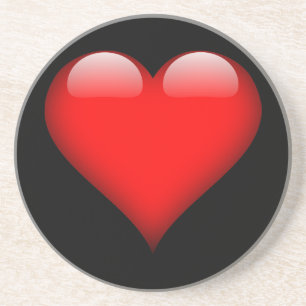 Dessous De Verre En Grès Red Heart Mariage d'amour tendance