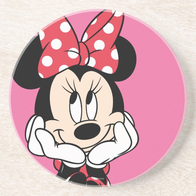 Dessous De Verre En Grès Red Minnie | Tête dans les mains (Devant)
