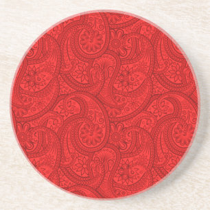 Dessous De Verre En Grès Red Paisley