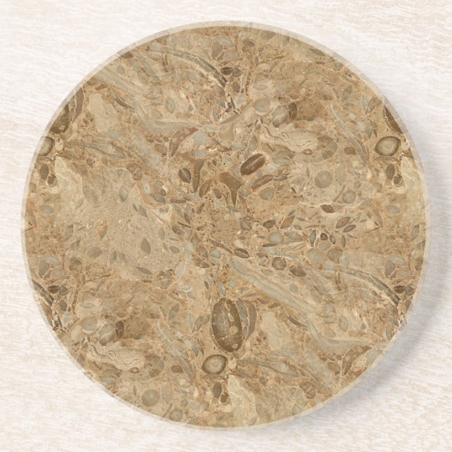 Dessous De Verre En Grès Regard fossile de marbre Brown (Devant)