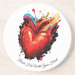 Dessous De Verre En Grès Rejoignez-La Avec Votre Coeur