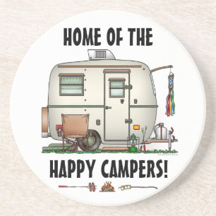 Dessous De Verre En Grès Remorque en verre vintage mignonne de voyage de