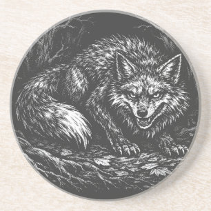 Dessous De Verre En Grès Renard rusé de la forêt — par BurnsInHell