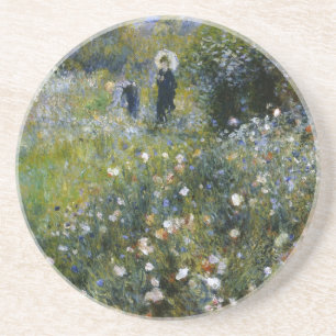 Dessous De Verre En Grès Renoir femme au parasol dans le jardin
