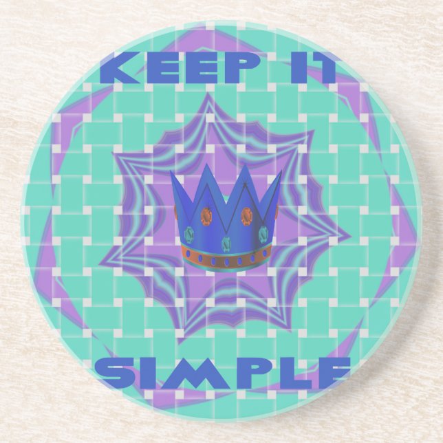 Dessous De Verre En Grès Restez simple : l'art Motif de la Clarté Royale (Devant)