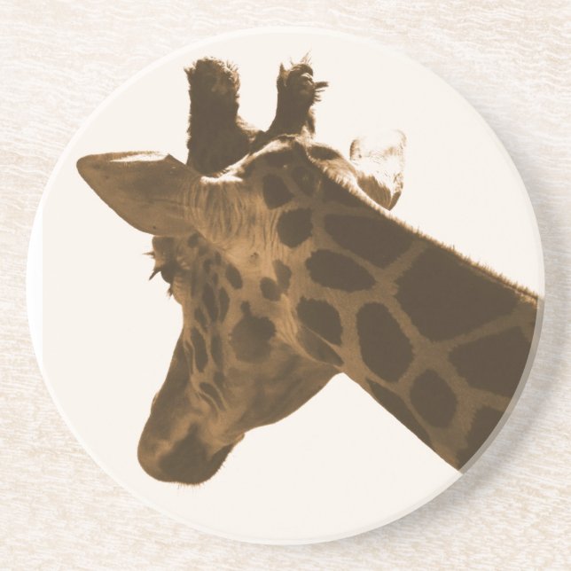 Dessous De Verre En Grès Reticuler profil Giraffe (Devant)