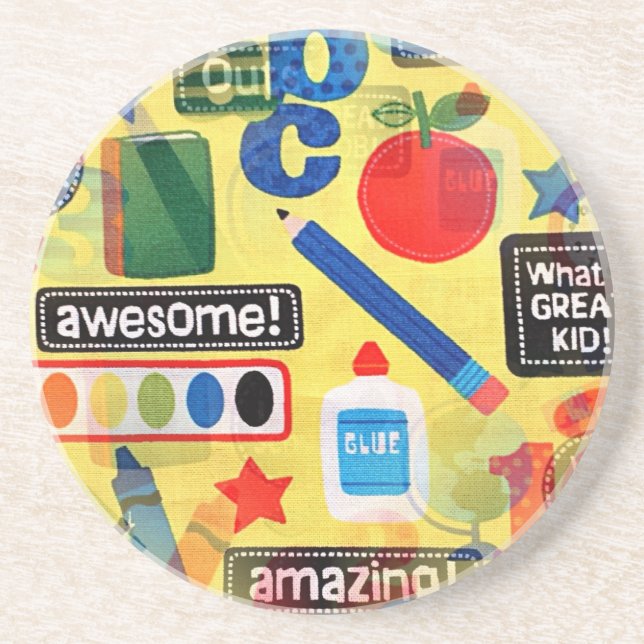 Dessous De Verre En Grès retour à l'école (Devant)