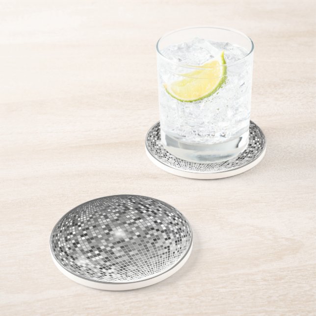 Dessous De Verre En Grès Retro Glamor Revive : Boule Disco Vintage (Côté)