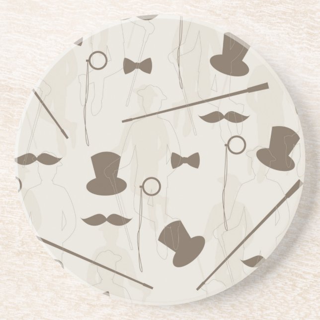 Dessous De Verre En Grès Rétro motif pour l'homme 2 (Devant)