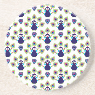 Dessous De Verre En Grès rétro paon exotique de l'Inde