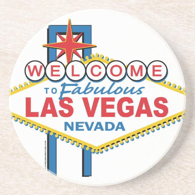 Dessous De Verre En Grès Rétro signe de Las Vegas (Devant)