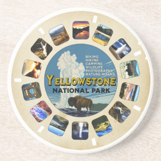 Dessous De Verre En Grès Rétro Vintage Parc national de Yellowstone Souveni