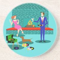 Rétros ajouter aux dessous de verre de grès de
