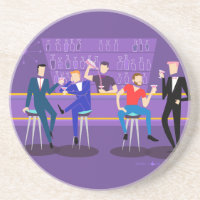 Rétros dessous de verre de grès de bar gay