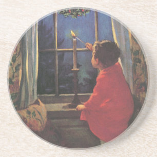 Dessous De Verre En Grès Réveillon de Noël Vintage par Jessie Willcox Smith