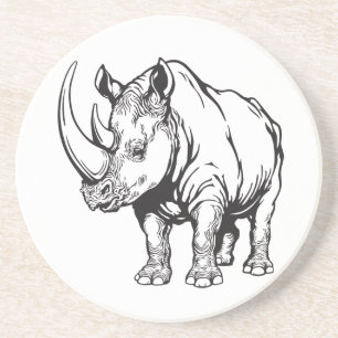 Dessous De Verre En Grès rhinocéros