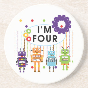 Dessous De Verre En Grès Robot T-shirts et cadeaux d'anniversaire 4e