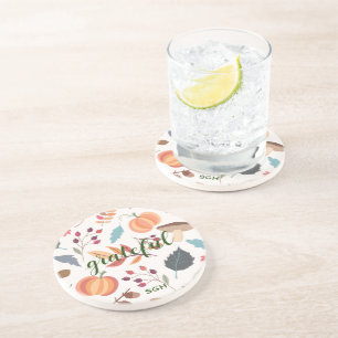 Dessous de verre en grès rond d'automne moderne