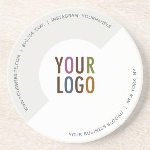 Dessous de verre en grès rond du logo de la sociét