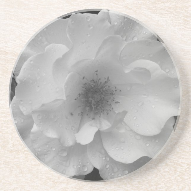 Dessous de verre en grès rose blanc (Devant)