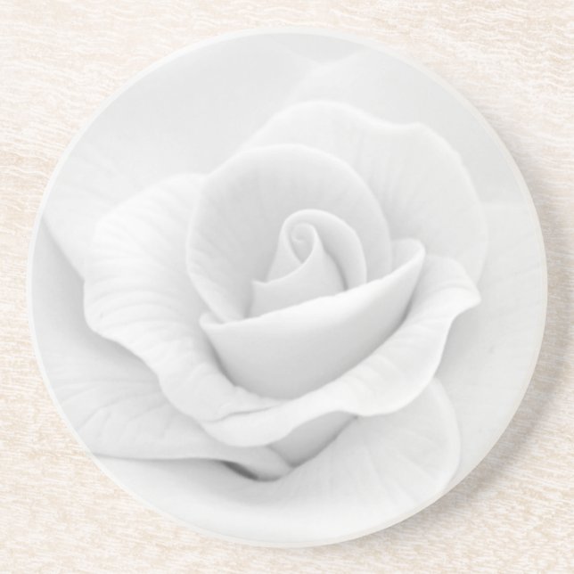 Dessous De Verre En Grès Rose blanche sucre (Devant)
