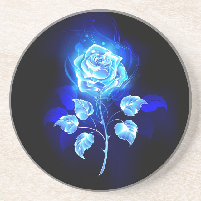 Dessous De Verre En Grès Rose bleu brûlant (Devant)