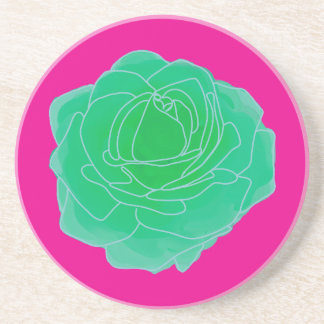 Dessous De Verre En Grès Rose d'art pop vert