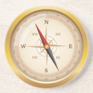 Dessous De Verre En Grès Rose de boussole d'OPUS