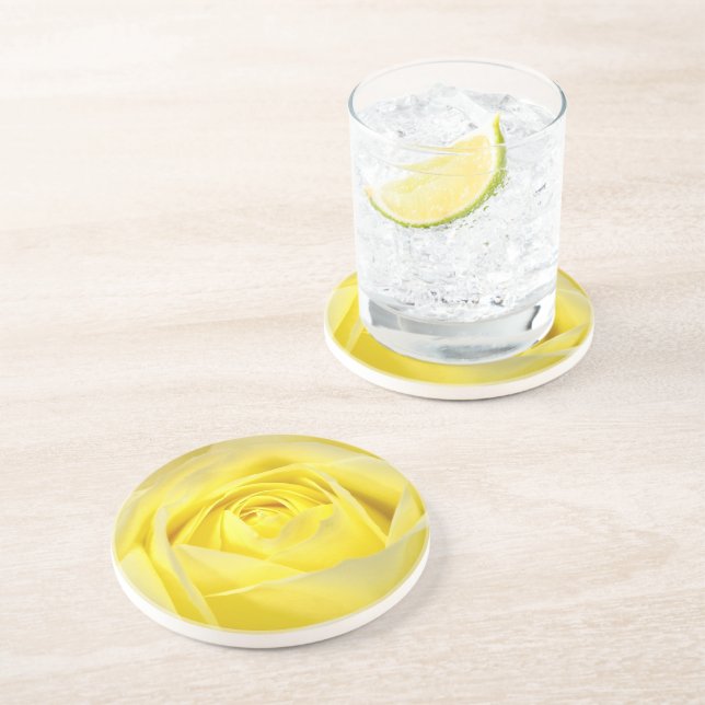 Dessous De Verre En Grès Rose jaune (Côté)