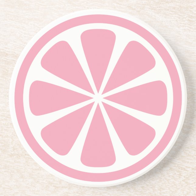 Dessous De Verre En Grès Rose Pamplemousse Slice Round Sandstone Coaster (Devant)