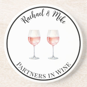 Dessous De Verre En Grès Rosé Partenaires du vin à boire 